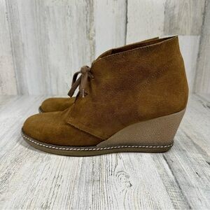 J.Crew MacAlister Brown Suede Wedge Booties